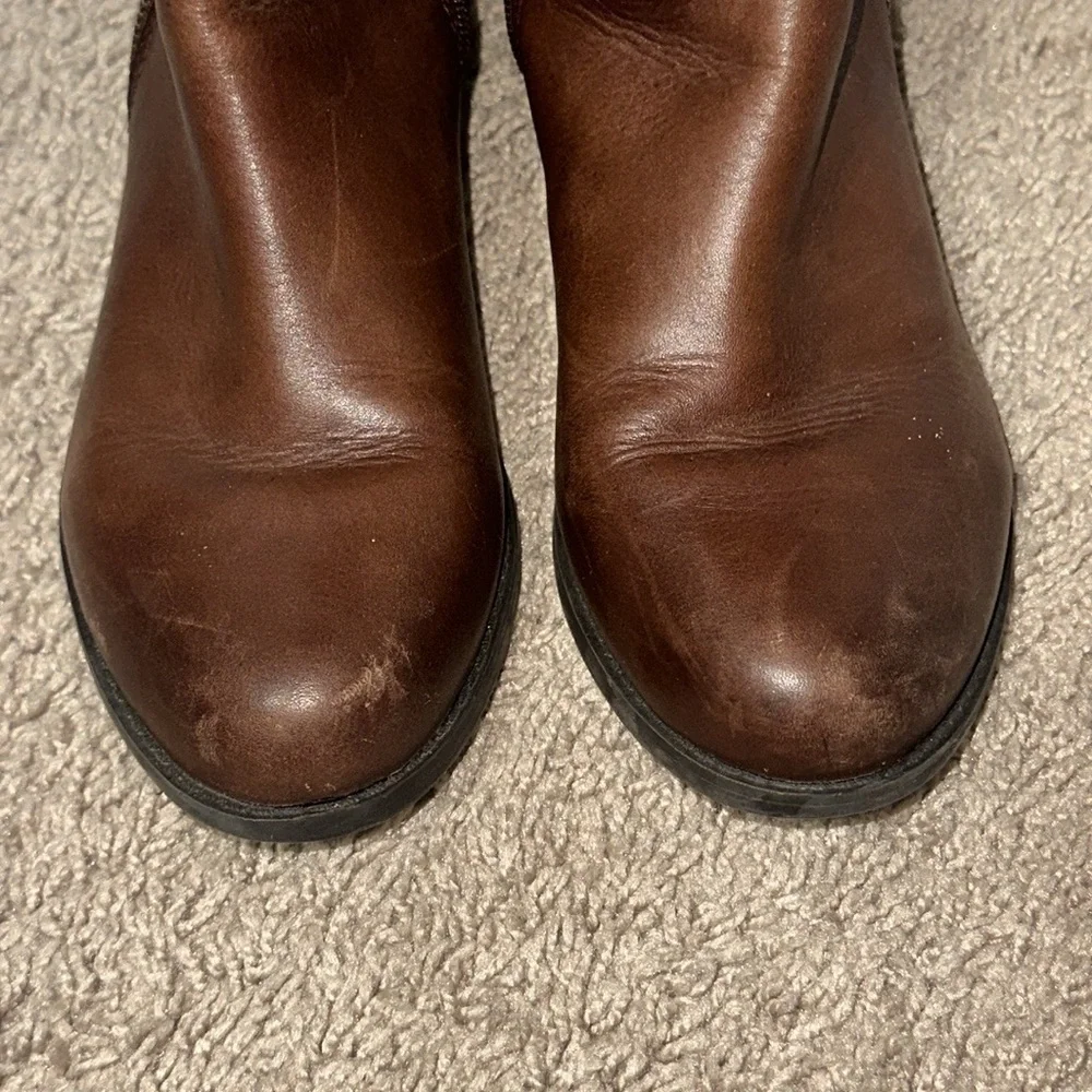 Gianni Bini Picard Lattice Back Brown Knee High Boots Size 6.5M